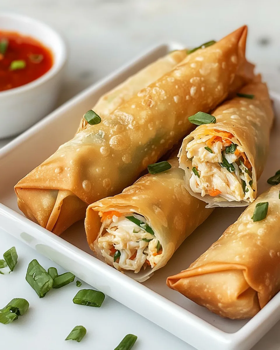 Delicious Crab Rangoon Egg Rolls plate image