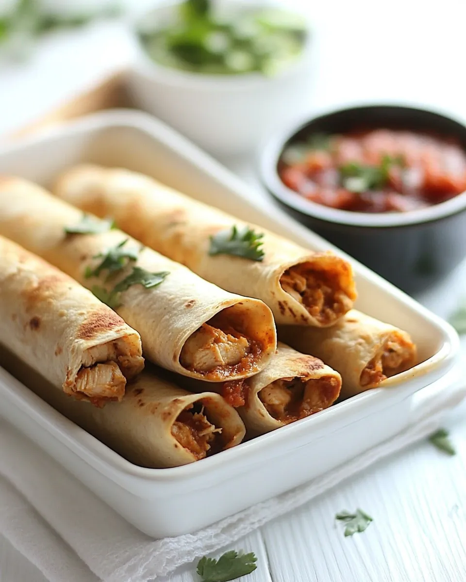 Easy Creamy Chicken Taquitos food shot