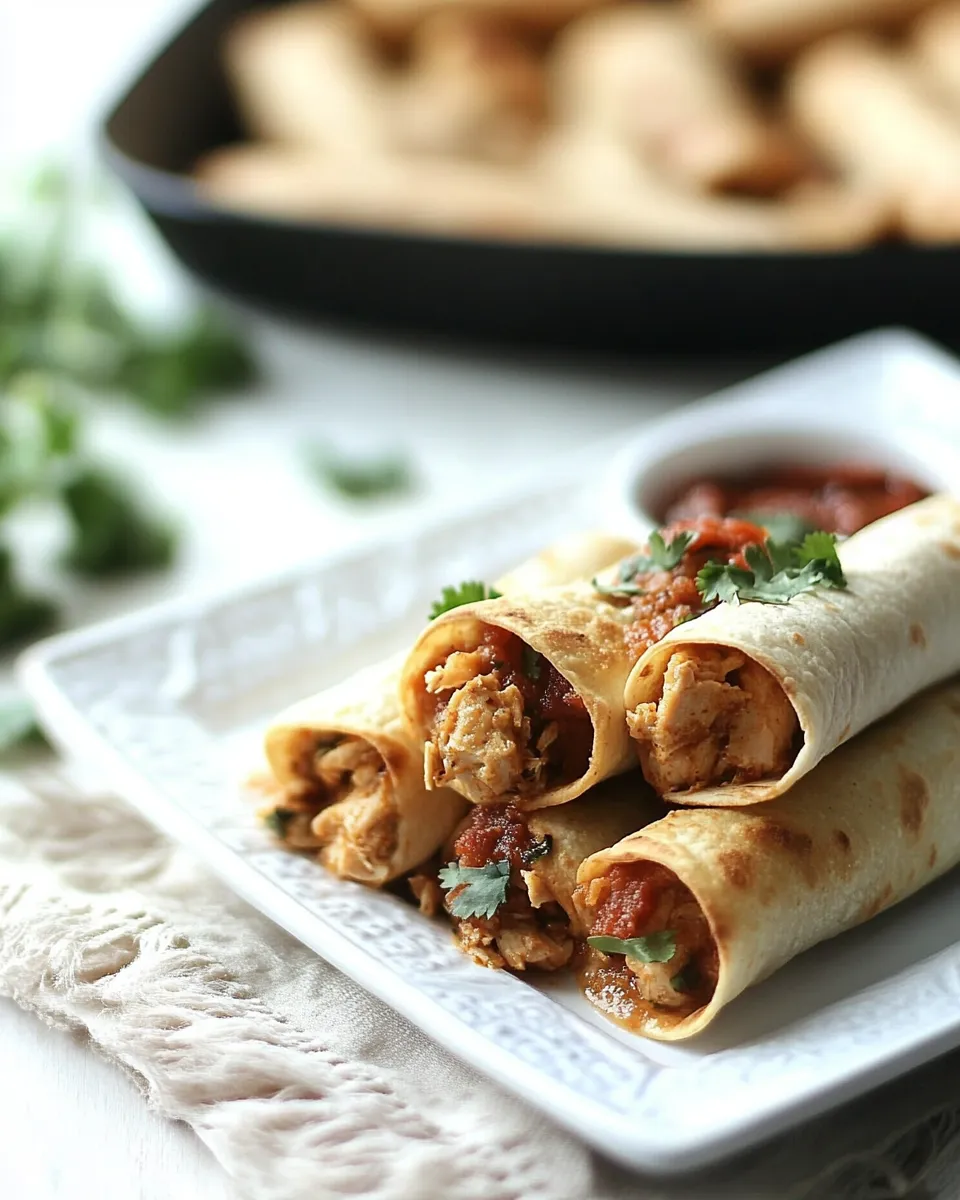 Delicious Creamy Chicken Taquitos plate image