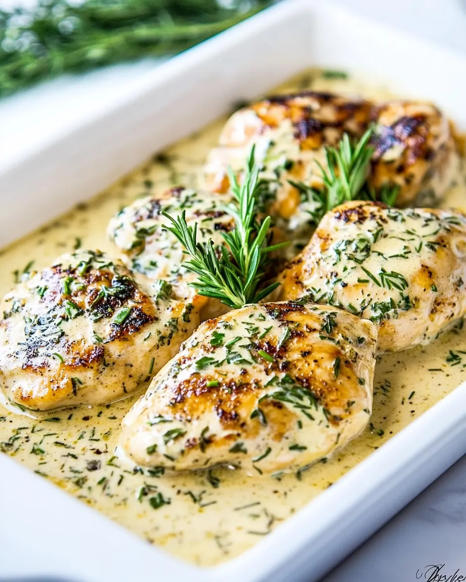 Easy Creamy Chicken With Herbs food shot