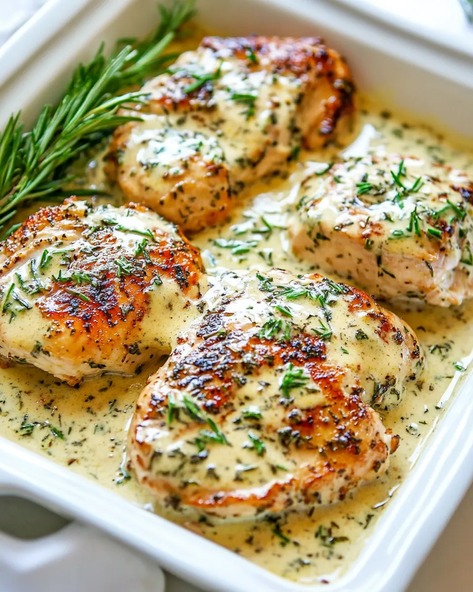 Delicious Creamy Chicken With Herbs image