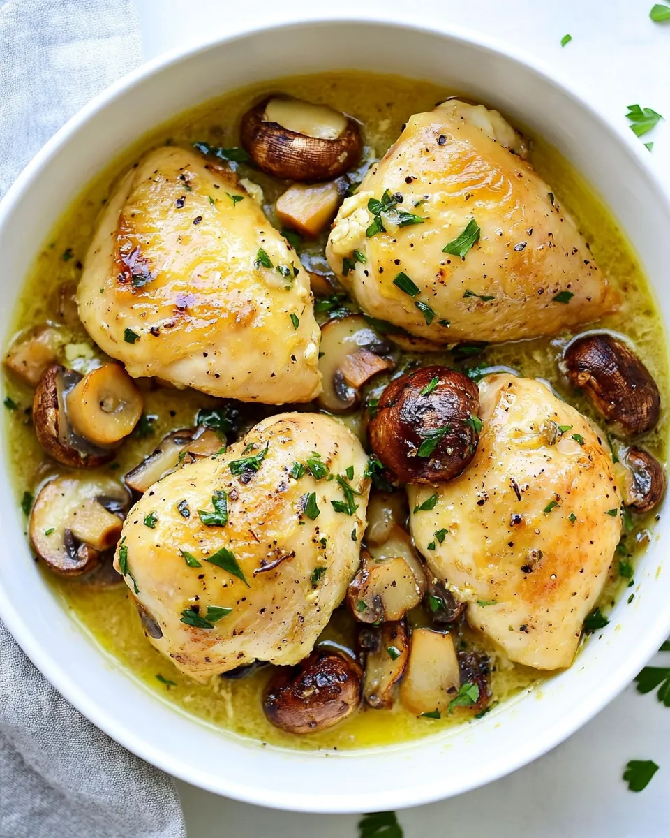 Classic Creamy Garlic Mushroom Chicken (Instant Pot) dish photo