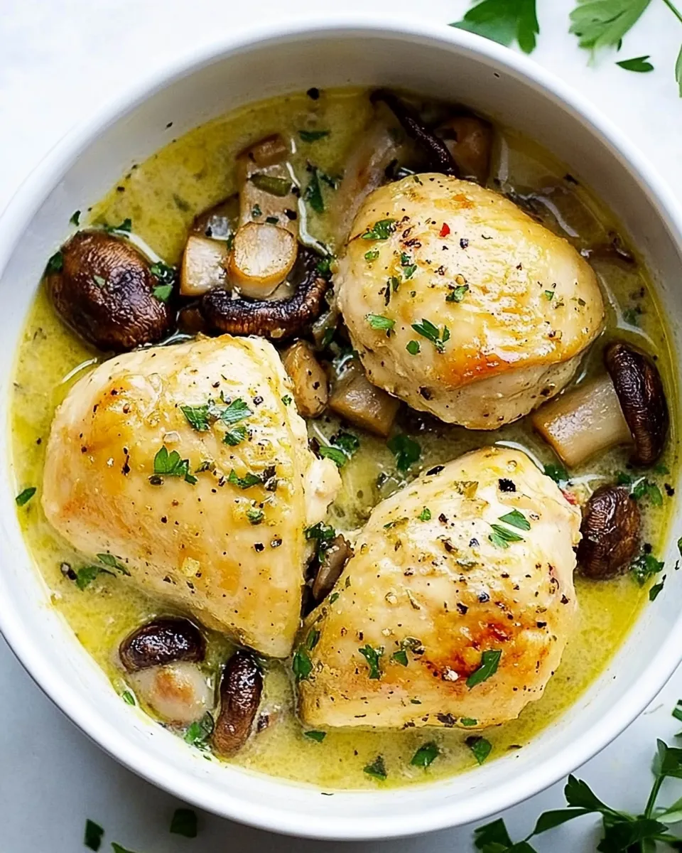 Easy Creamy Garlic Mushroom Chicken (Instant Pot) food shot