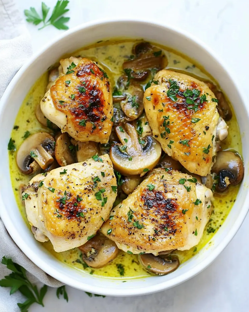 Delicious Creamy Garlic Mushroom Chicken (Instant Pot) image