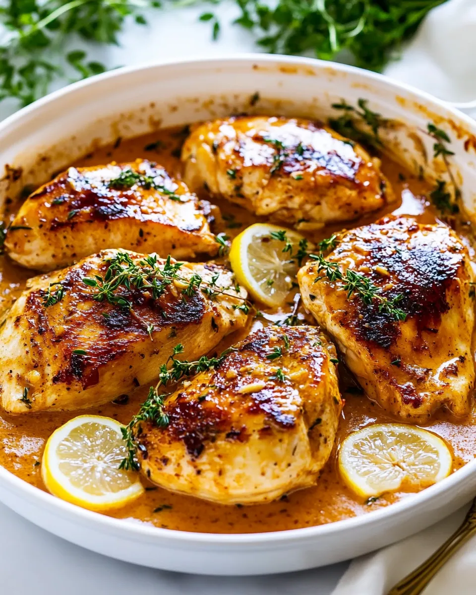 Classic Creamy Lemon Garlic Chicken dish photo