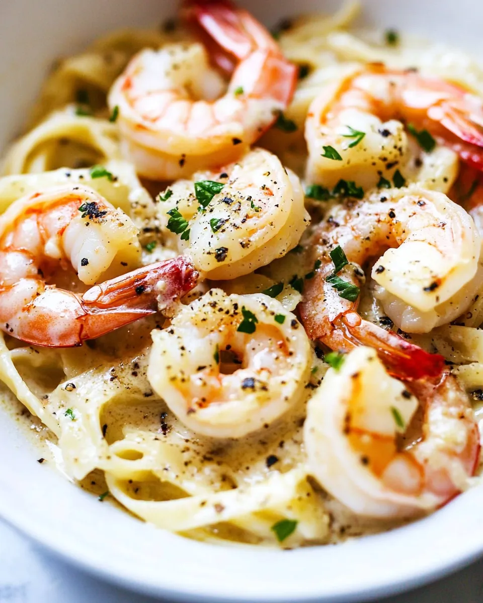 Classic Creamy Parmesan Garlic Shrimp Pasta dish photo