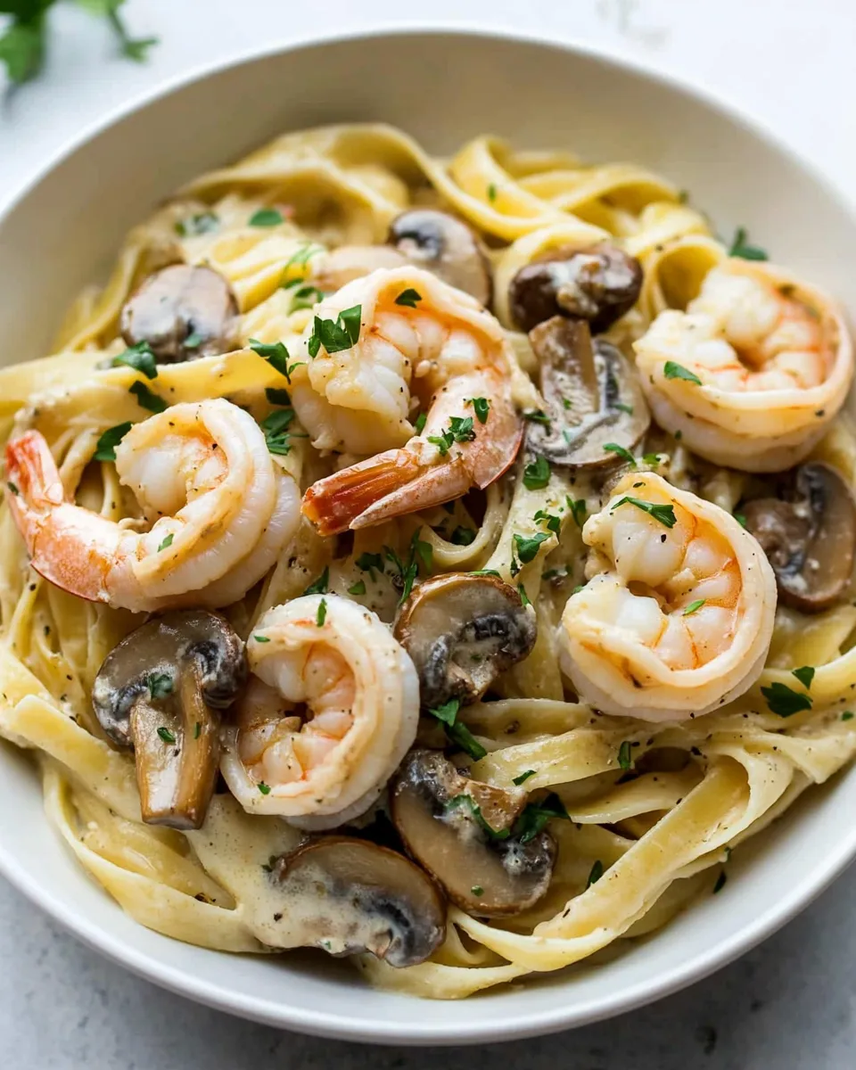 Classic Creamy Shrimp and Mushroom Pasta dish photo