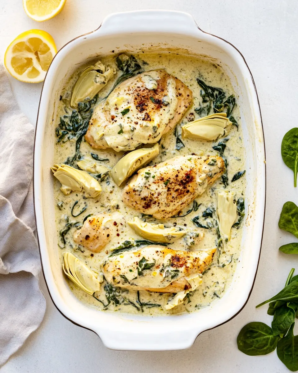 Classic Creamy Spinach Artichoke Chicken recipe image