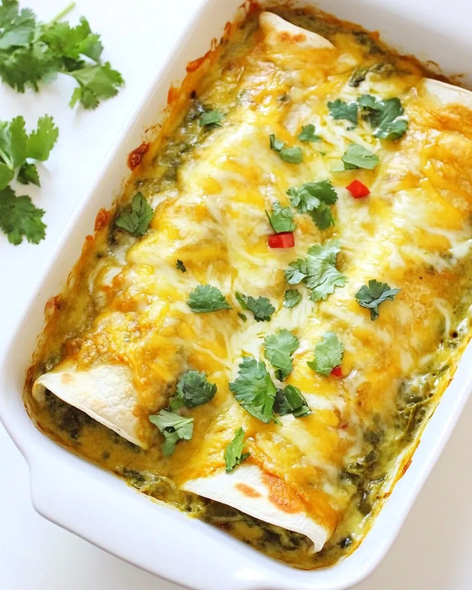 Classic Creamy Spinach and Cheese Green Chile Enchiladas dish photo