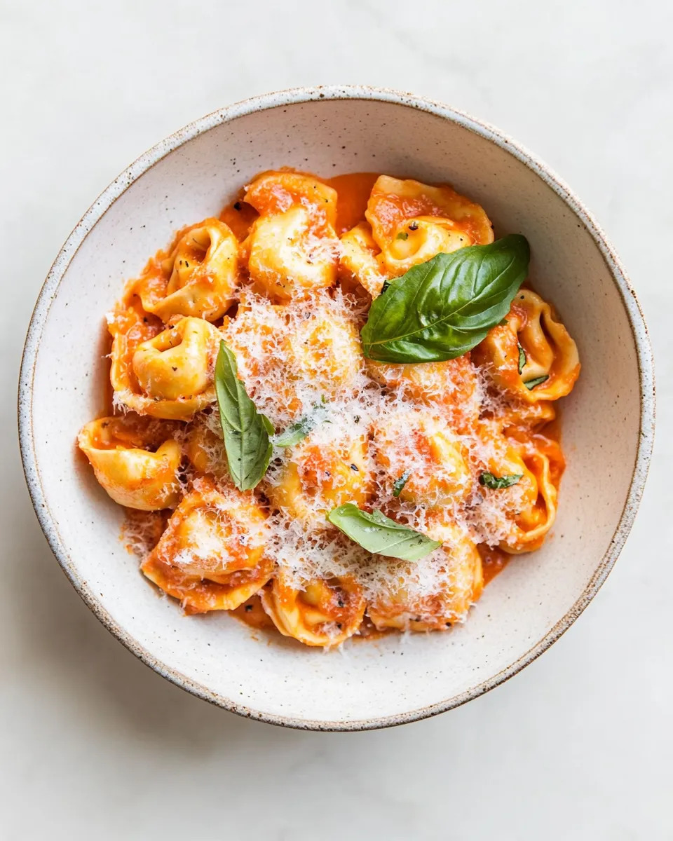 Delicious Creamy Tomato Tortellini (One Pan) food shot