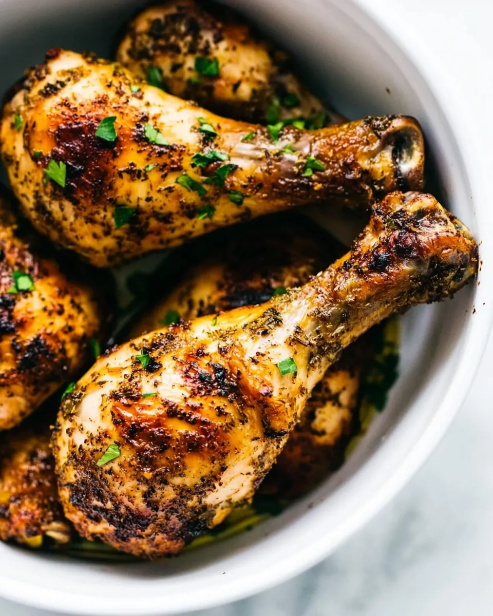 Classic Crispy Air Fryer Chicken Legs (Drumsticks) food shot
