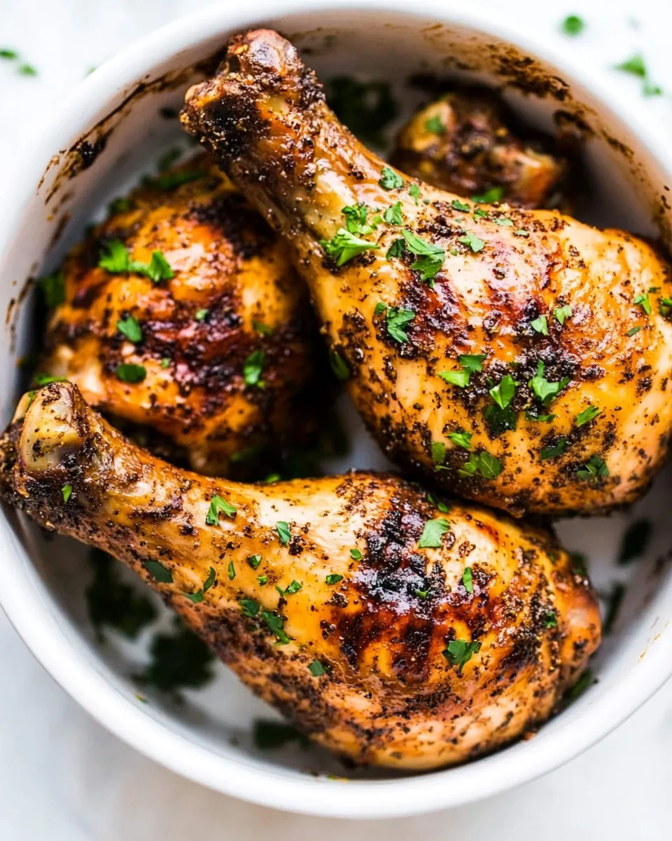 Delicious Crispy Air Fryer Chicken Legs (Drumsticks) plate image