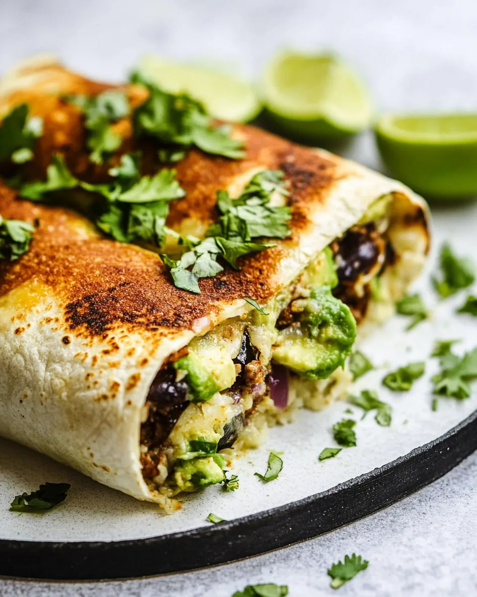 Classic Crispy Cheese Poblano Avocado Burrito. dish photo