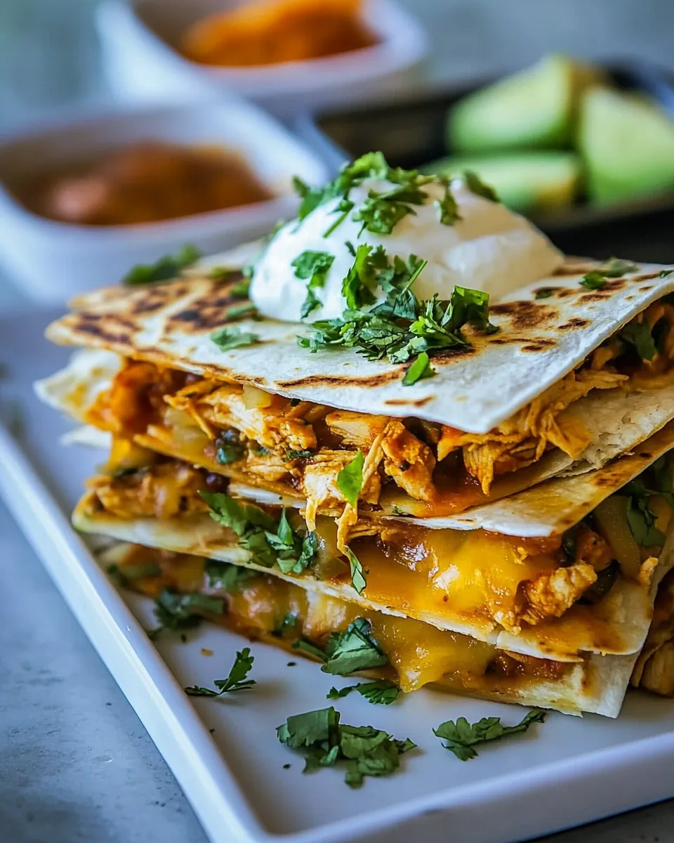 Classic Crispy Chicken Tinga Quesadillas. dish photo