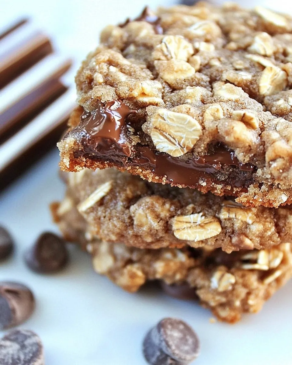 Delicious Crispy Chocolate Chip Crunch Oatmeal Cookies plate image