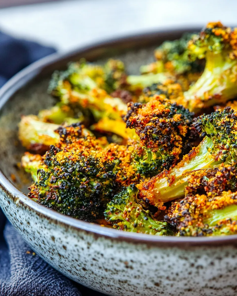 Delicious Crispy Vegan Cheesy Roasted Broccoli image