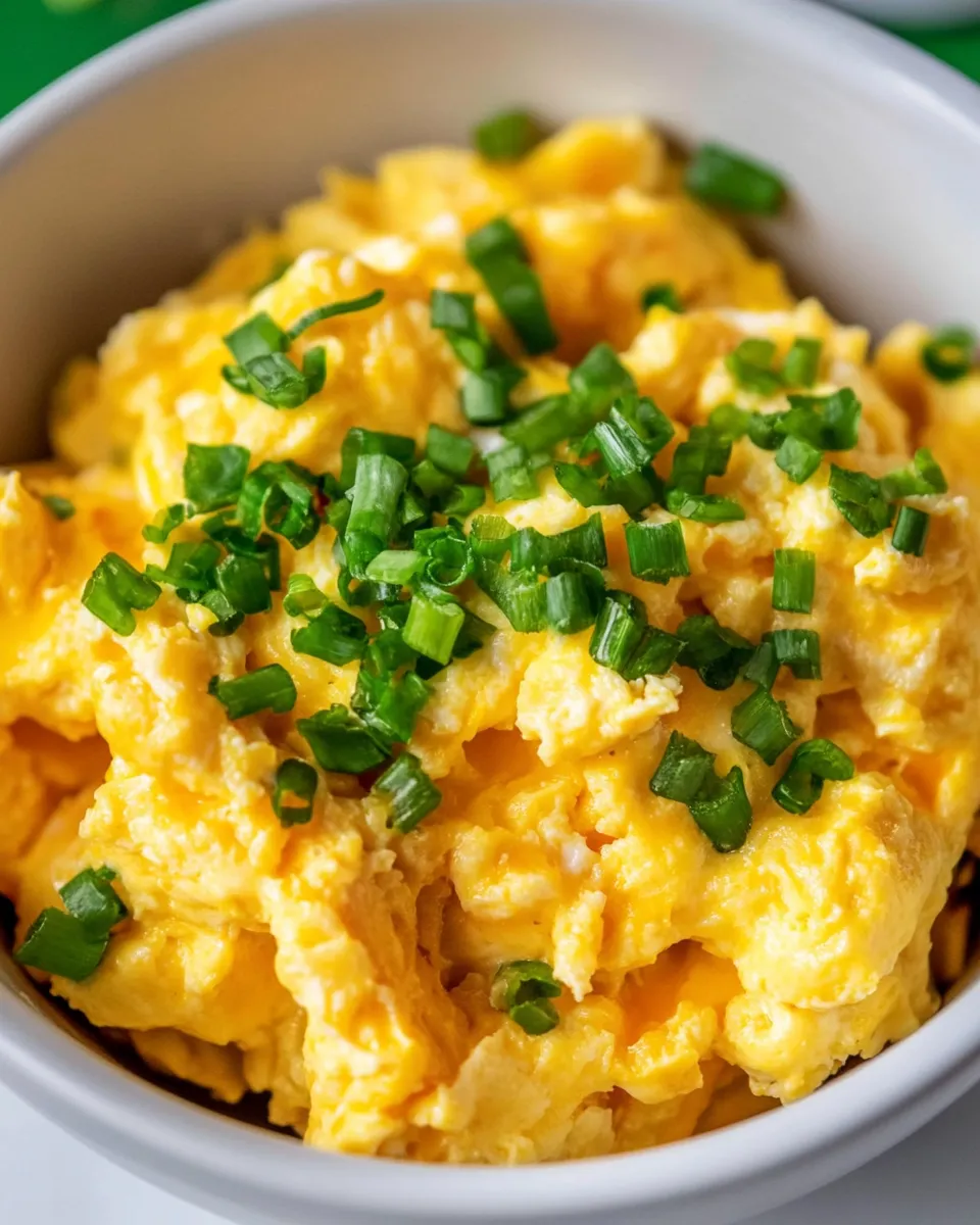Easy Crockpot Scrambled Eggs food shot