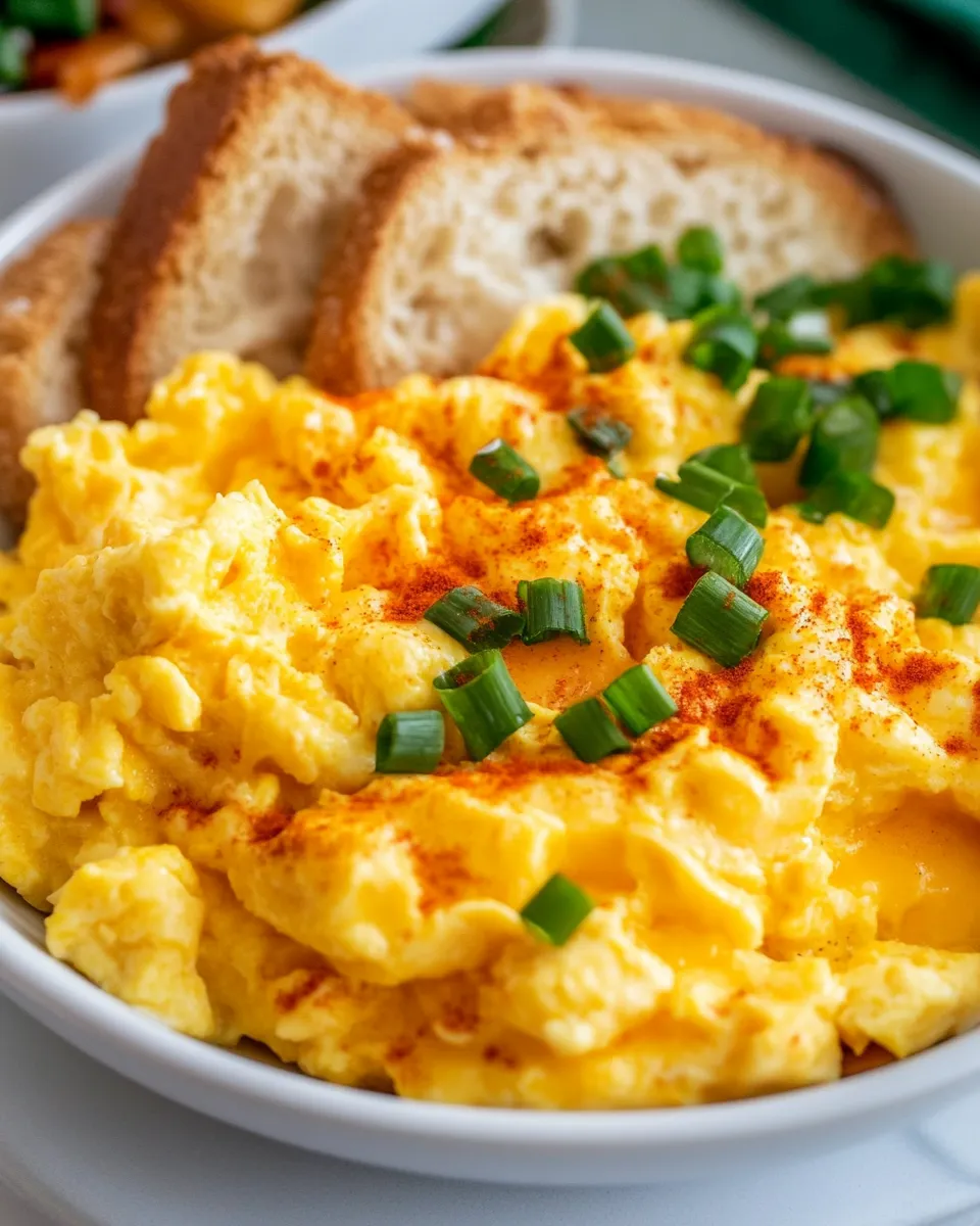 Delicious Crockpot Scrambled Eggs plate image