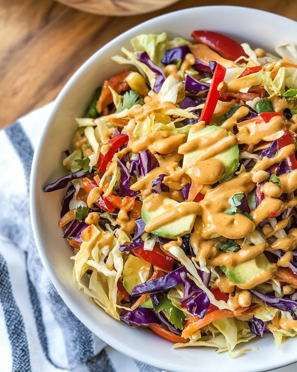 Classic Crunchy Cabbage Salad with Peanut Dressing dish photo
