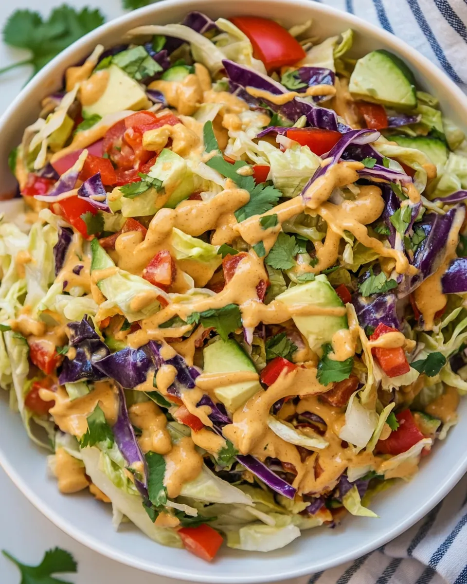 Easy Crunchy Cabbage Salad with Peanut Dressing food shot