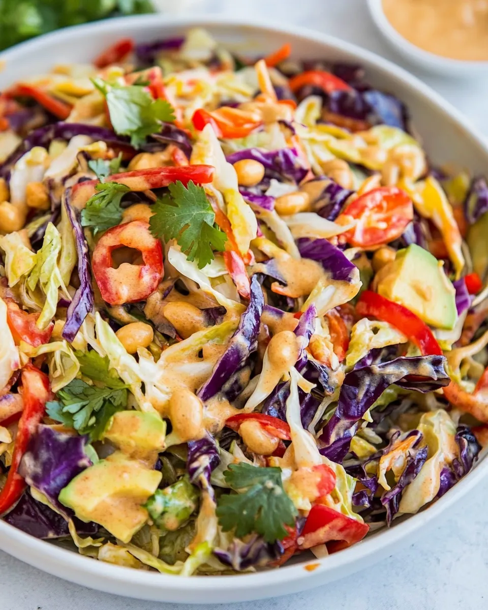 Delicious Crunchy Cabbage Salad with Peanut Dressing picture