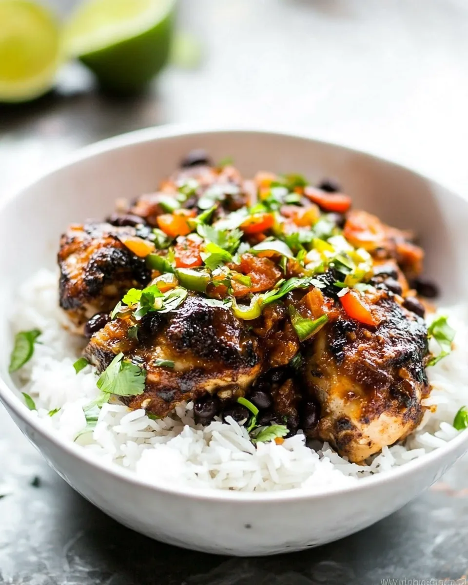 Homemade Cuban Black Beans Chicken With Rice recipe photo