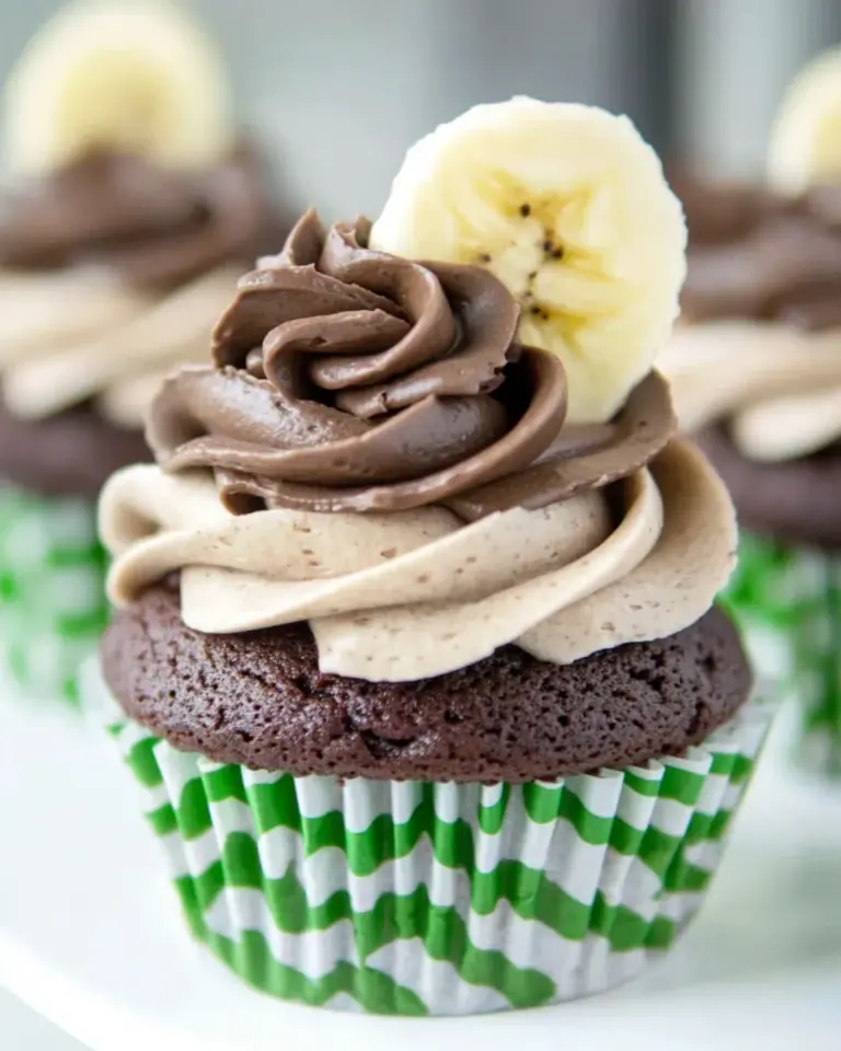 Homemade Dark Chocolate Banana Cupcakes recipe photo