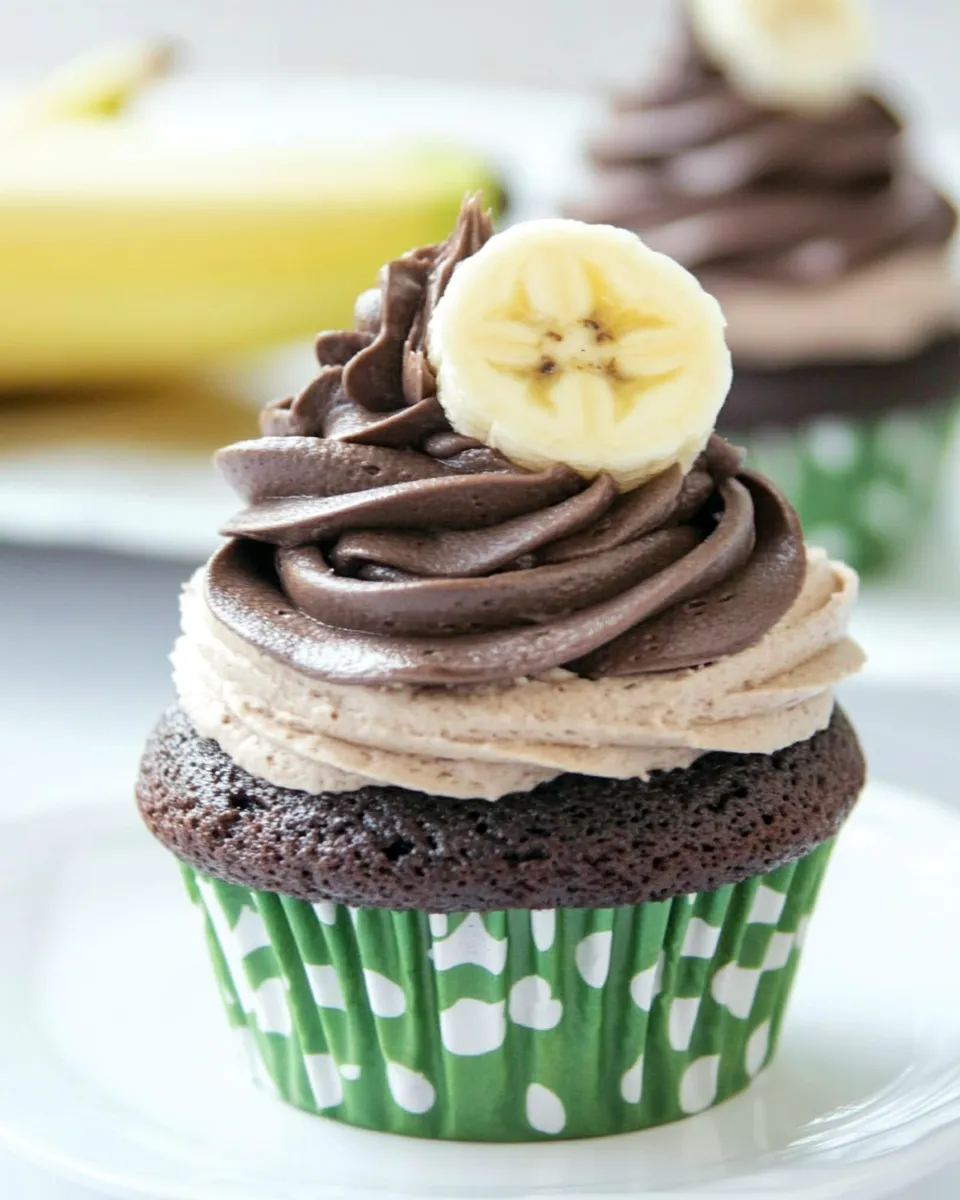 Classic Dark Chocolate Banana Cupcakes dish photo