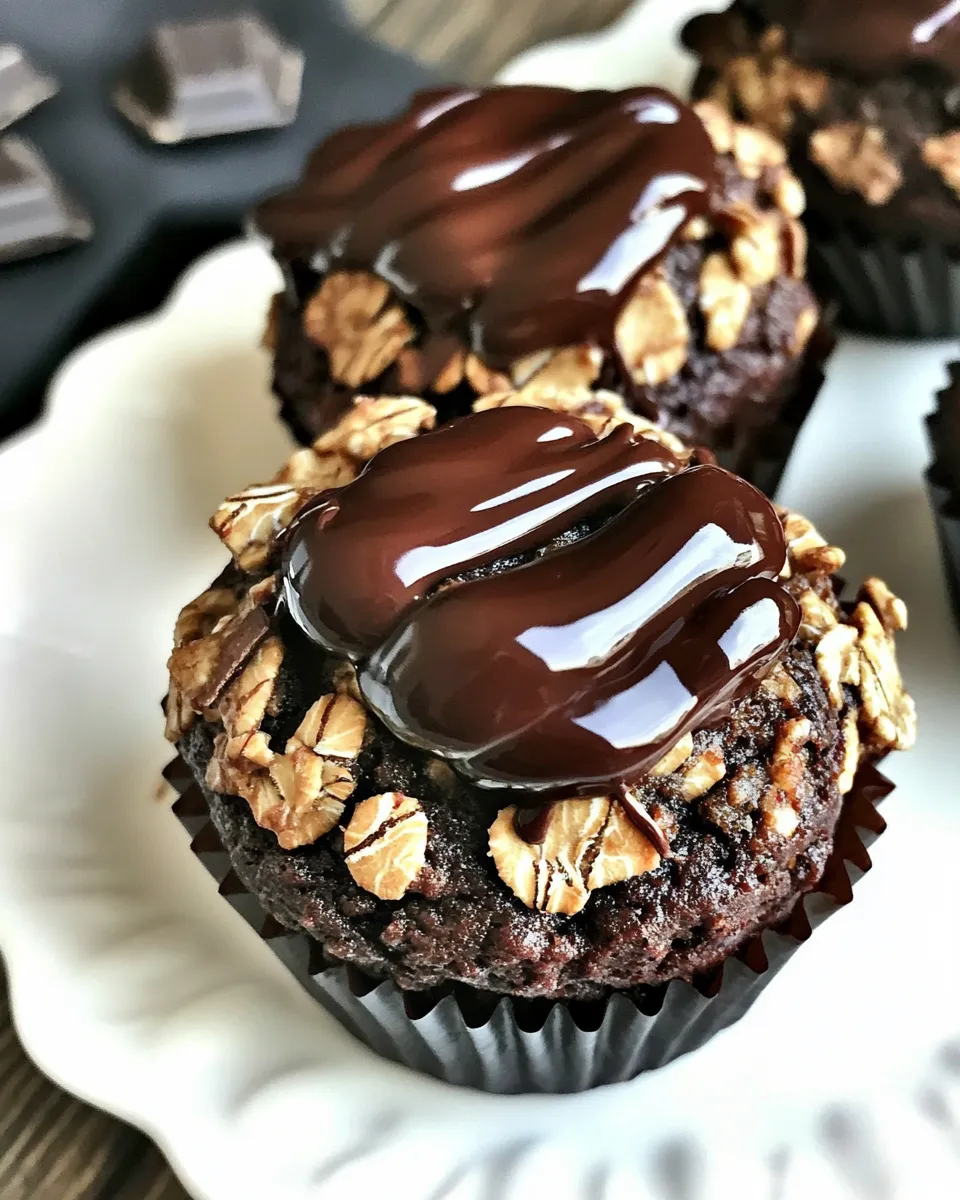 Classic Dark Chocolate Oatmeal Cookie Cupcakes recipe image