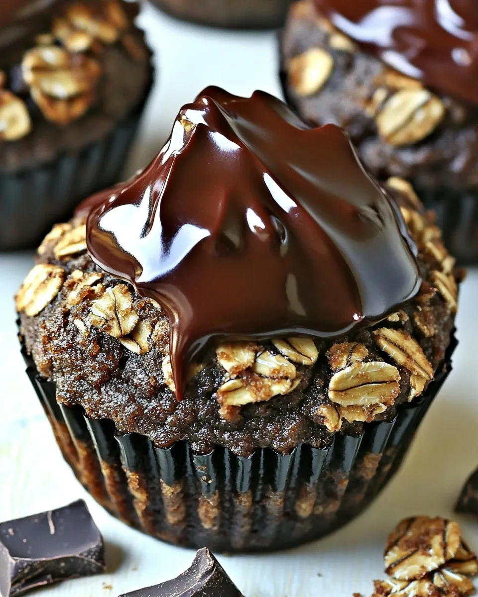 Easy Dark Chocolate Oatmeal Cookie Cupcakes dish photo