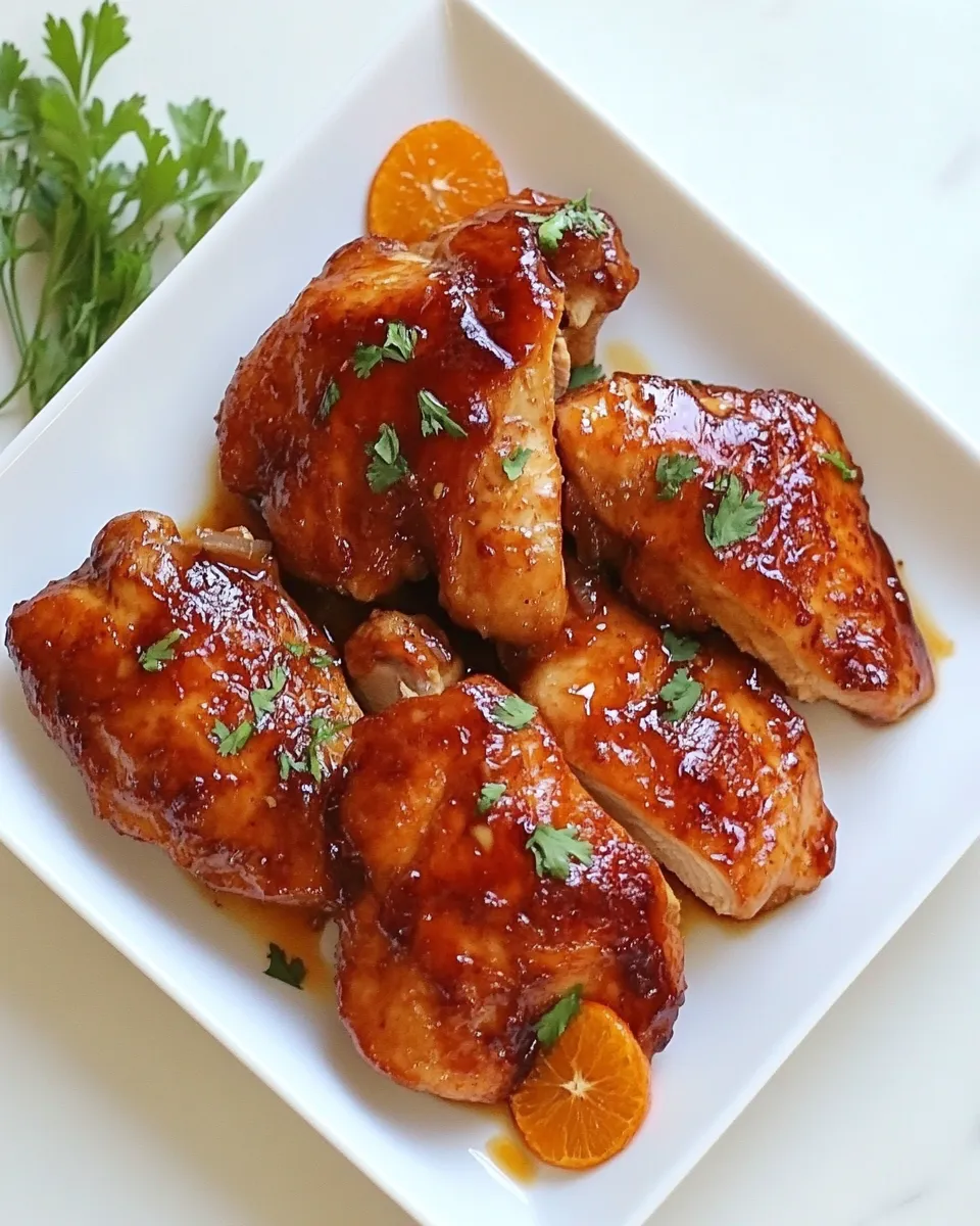 Delicious Date Glazed Orange Chicken plate image
