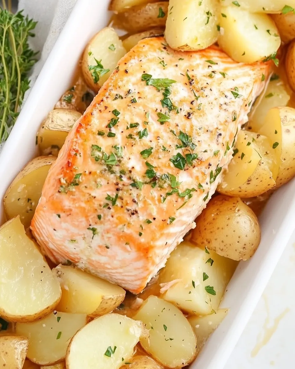 Easy Dijon Salmon and Potatoes recipe photo