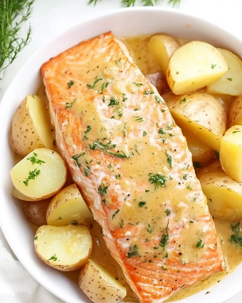 Delicious Dijon Salmon and Potatoes dish photo