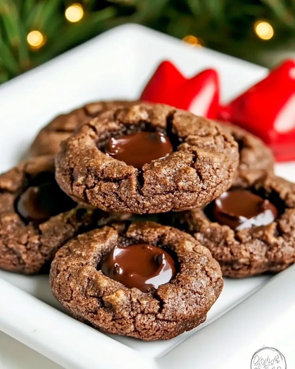 Classic Double Chocolate Thumbprints Cookies image