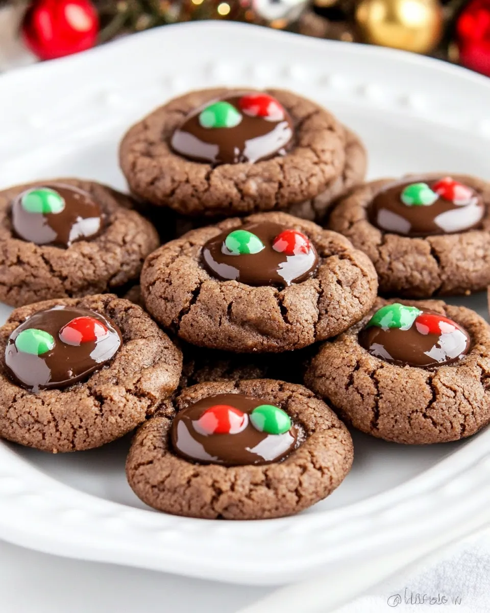 Easy Double Chocolate Thumbprints Cookies recipe photo