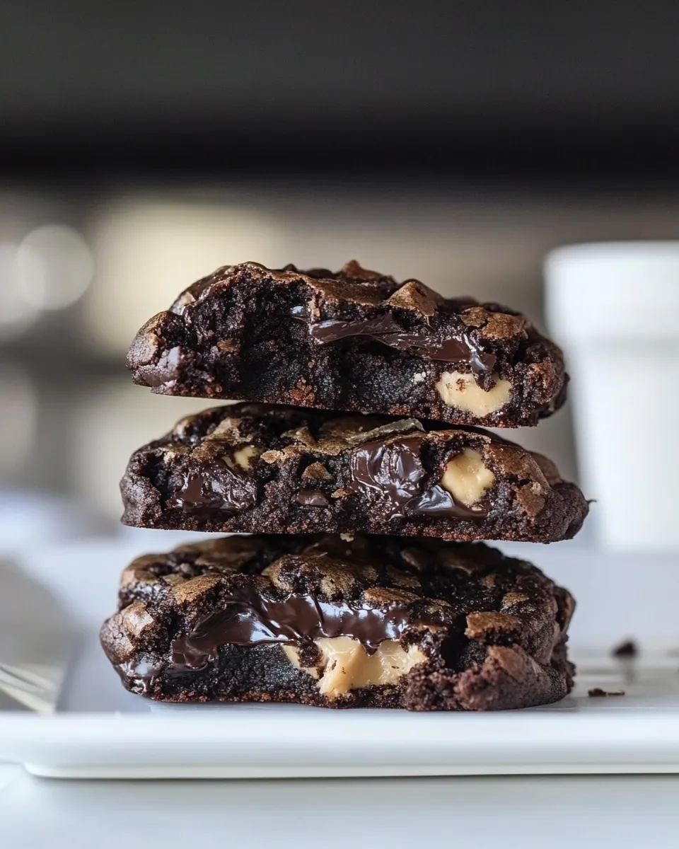 Classic Double Dark Chocolate Peanut Butter Cup Cookies. dish photo