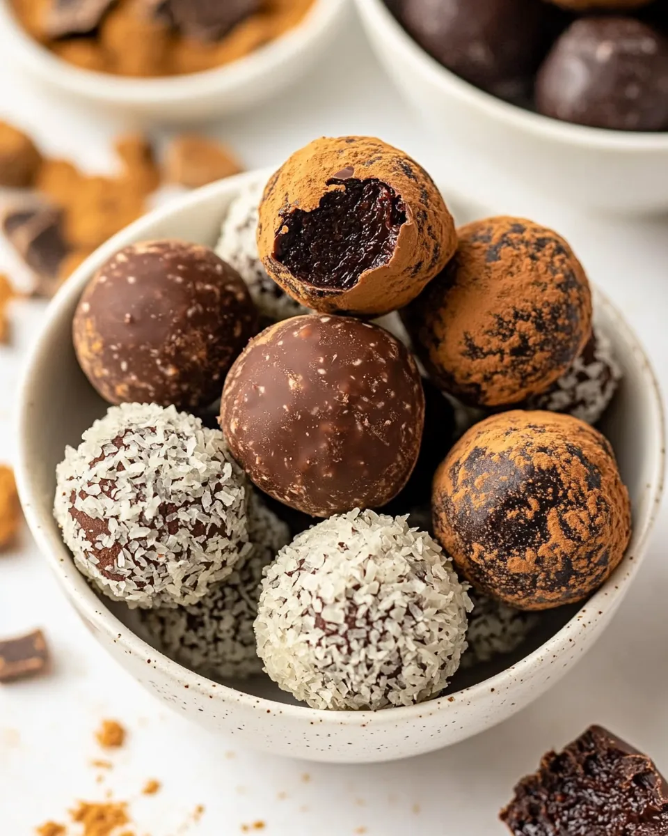 Quick Easy 3-Ingredient Chocolate Truffles (Made with Dates!) dish photo