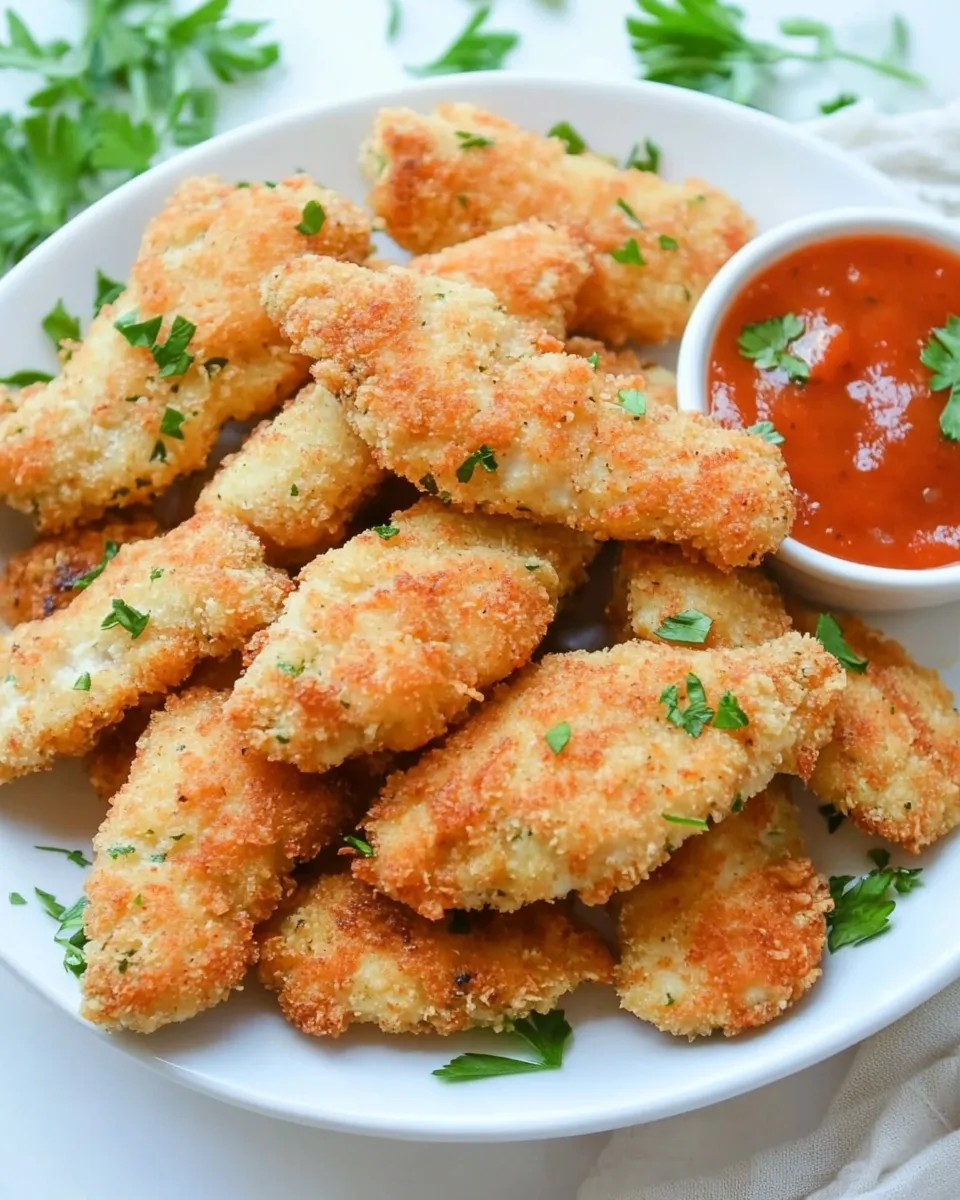 Quick Easy Chicken Strips Recipe (Giant Chicken Nuggets) dish photo