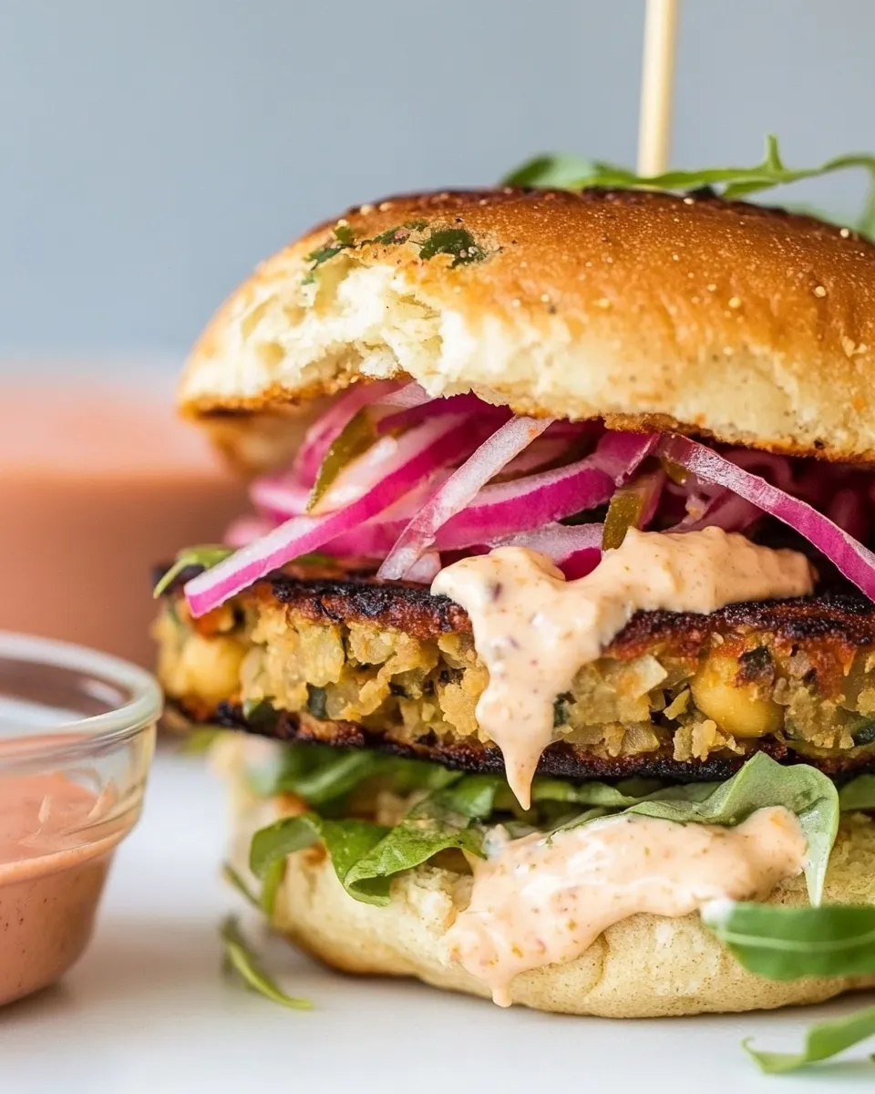 Classic Easy Chickpea Veggie Burger Recipe (No Food Processor) dish photo