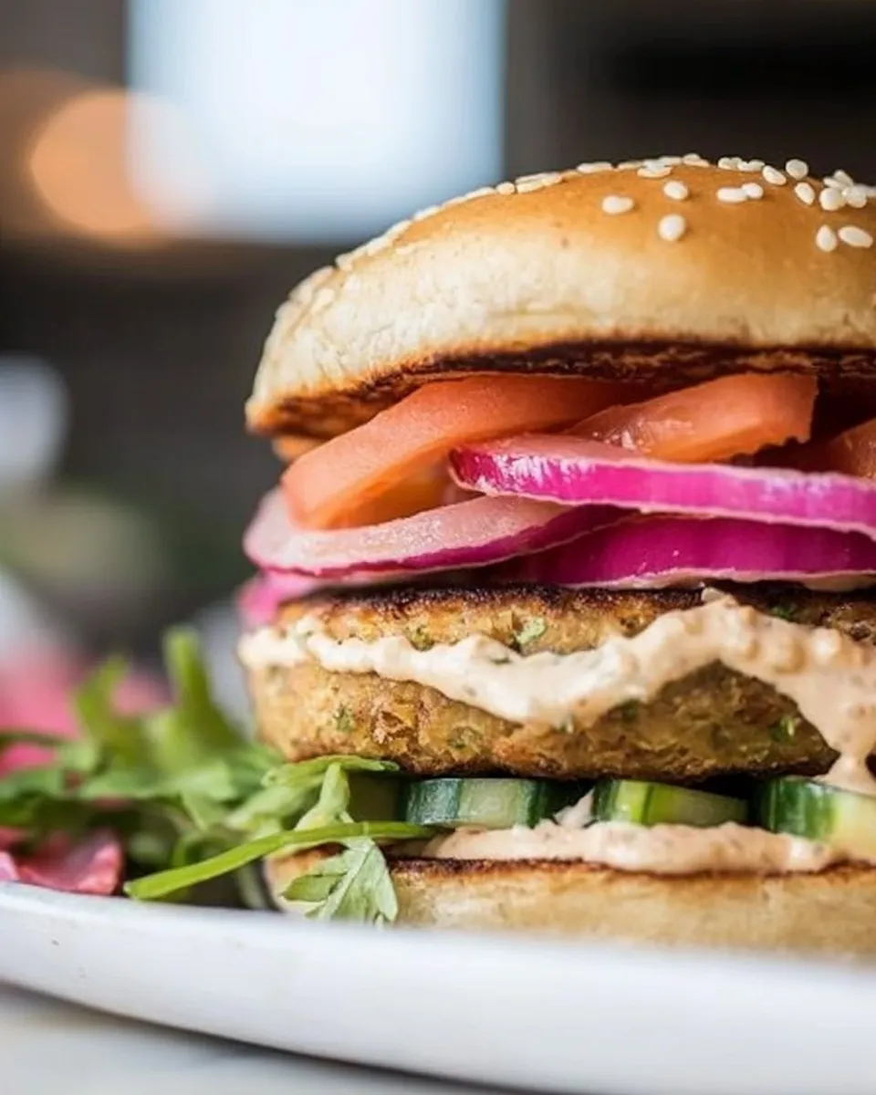 Delicious Easy Chickpea Veggie Burger Recipe (No Food Processor) food shot