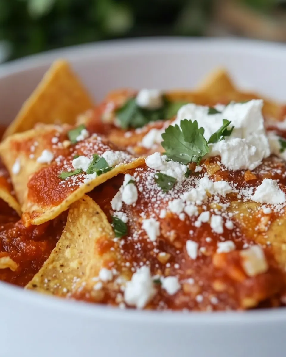 Quick Easy Chilaquiles Recipe with Tortilla Chips dish photo