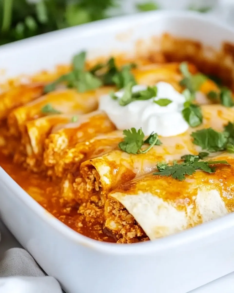 Classic Easy Ground Turkey Enchiladas dish photo