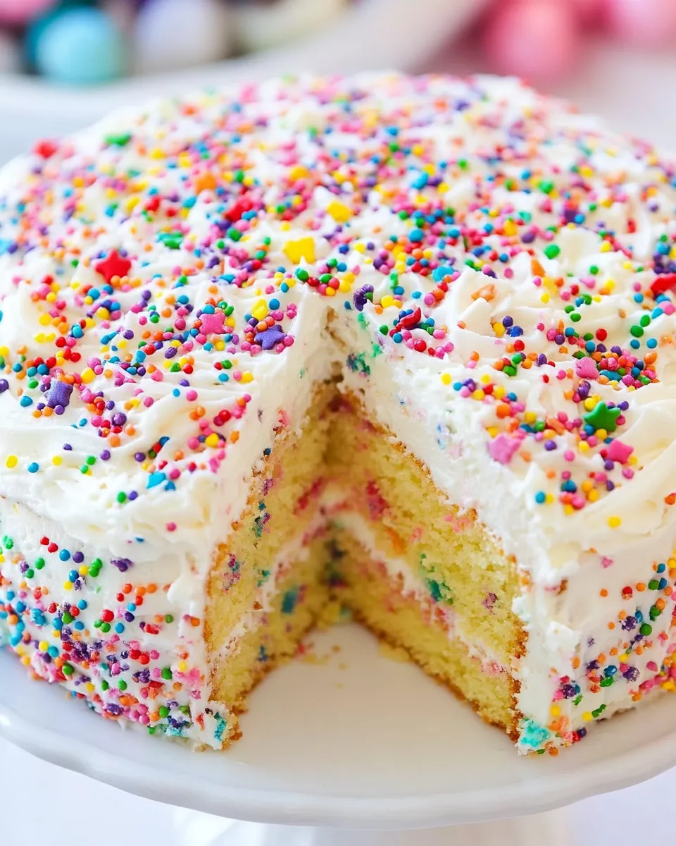 Homemade Easy Homemade FUNFETTI Cake with Vanilla Buttercream recipe photo