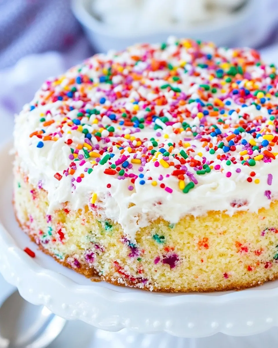 Quick Easy Homemade FUNFETTI Cake with Vanilla Buttercream picture