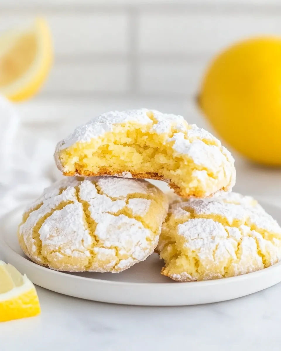 Classic Easy Lemon Crinkle Cookies recipe image
