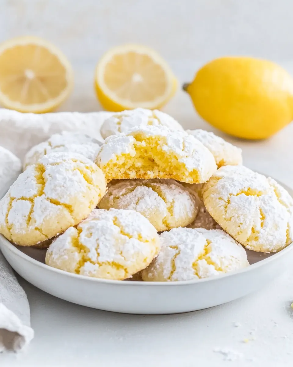 Quick Easy Lemon Crinkle Cookies food shot