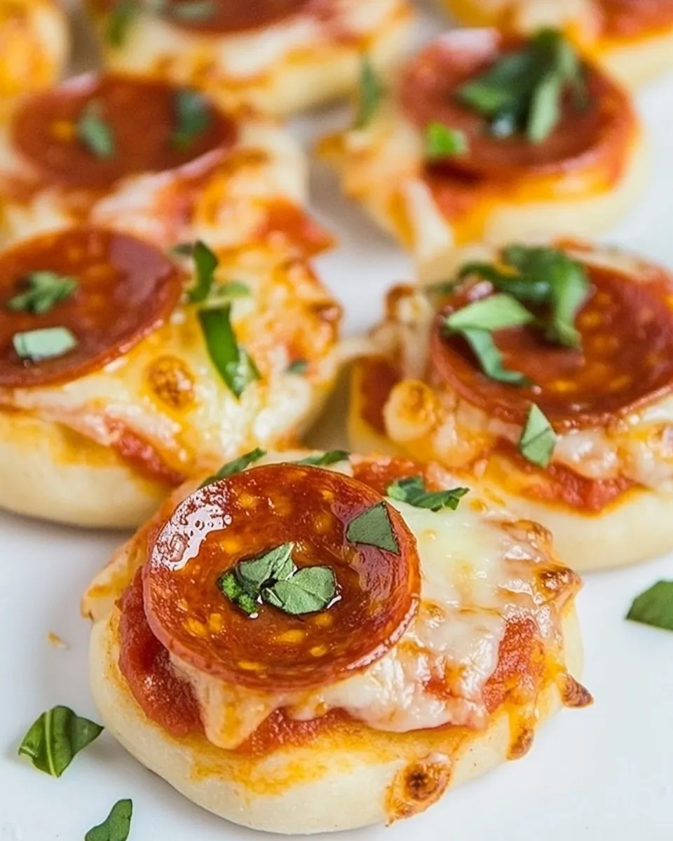 Quick Easy Mini Pepperoni Pizzas food shot