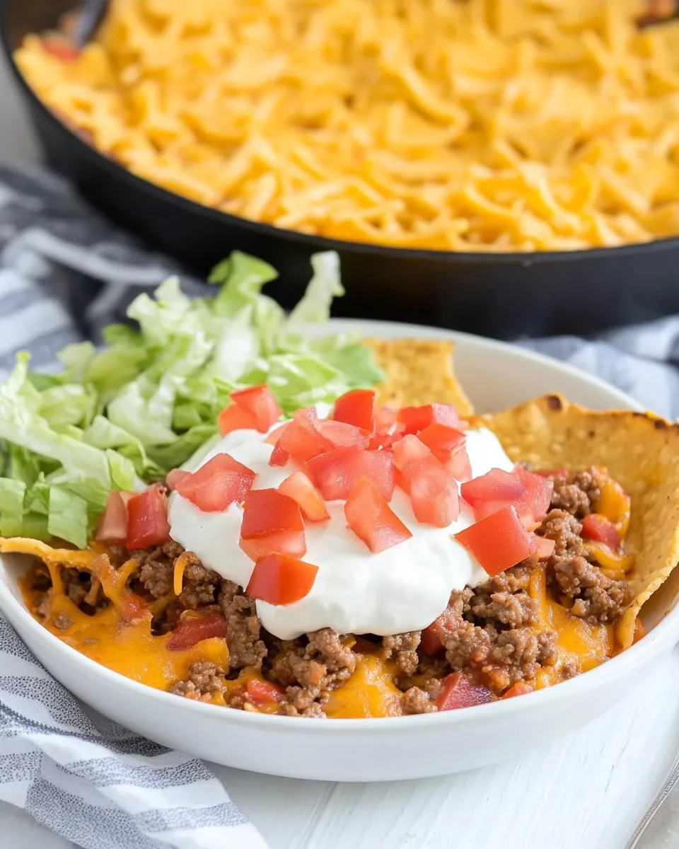 Delicious Easy Retro Skillet Taco Pie recipe photo