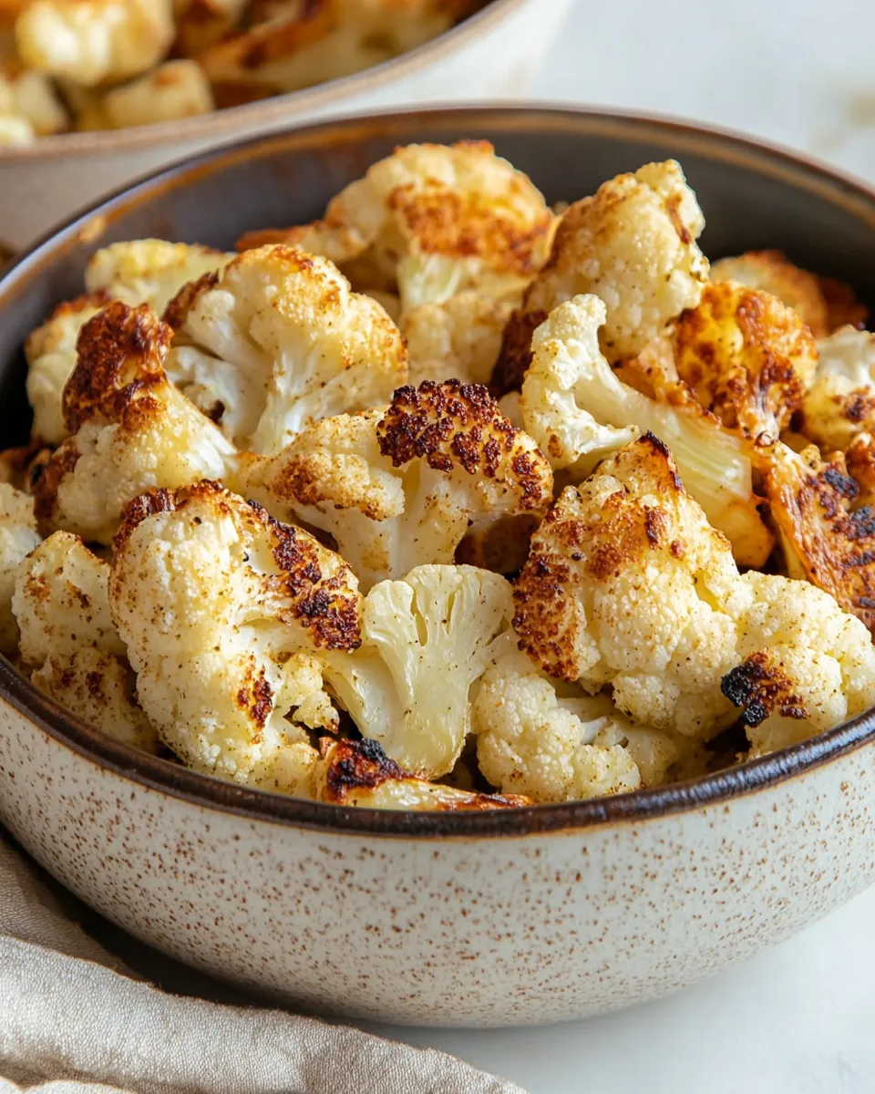 Quick Easy Roasted Frozen Cauliflower food shot