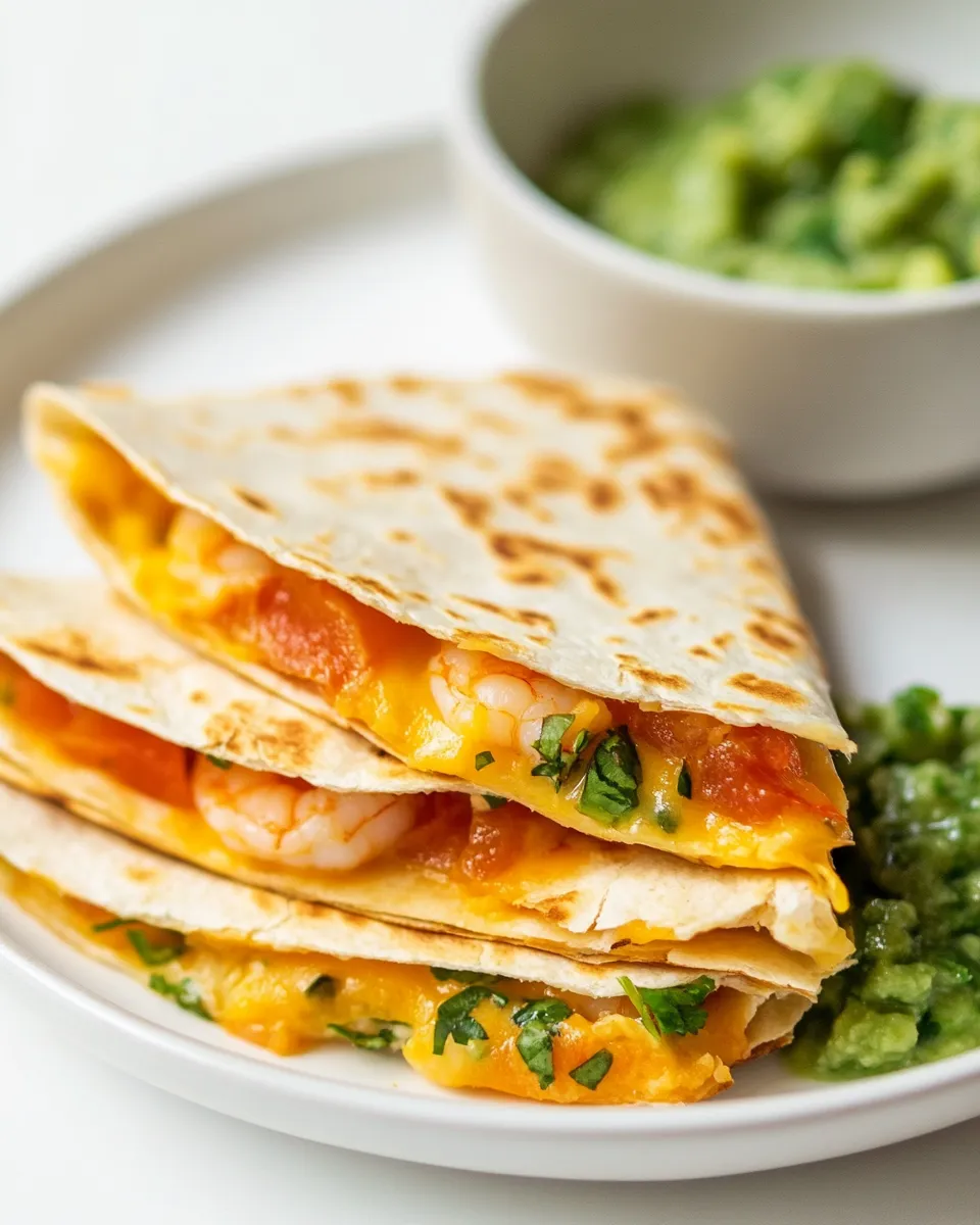 Quick Easy Shrimp Quesadilla Recipe food shot